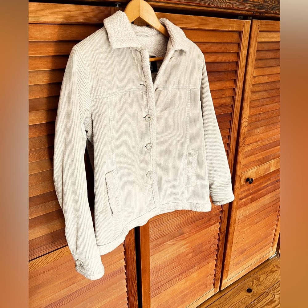 Cozy Mulberry Street Corduroy/Fleece Coat, Size Large